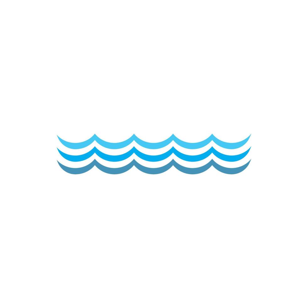 símbolo de onda de agua y plantilla de logotipo de icono vector