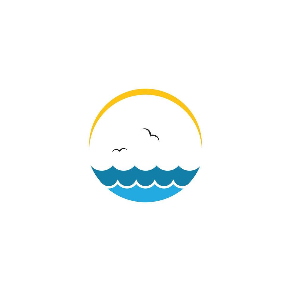 Water Wave symbol and icon Logo Template vector