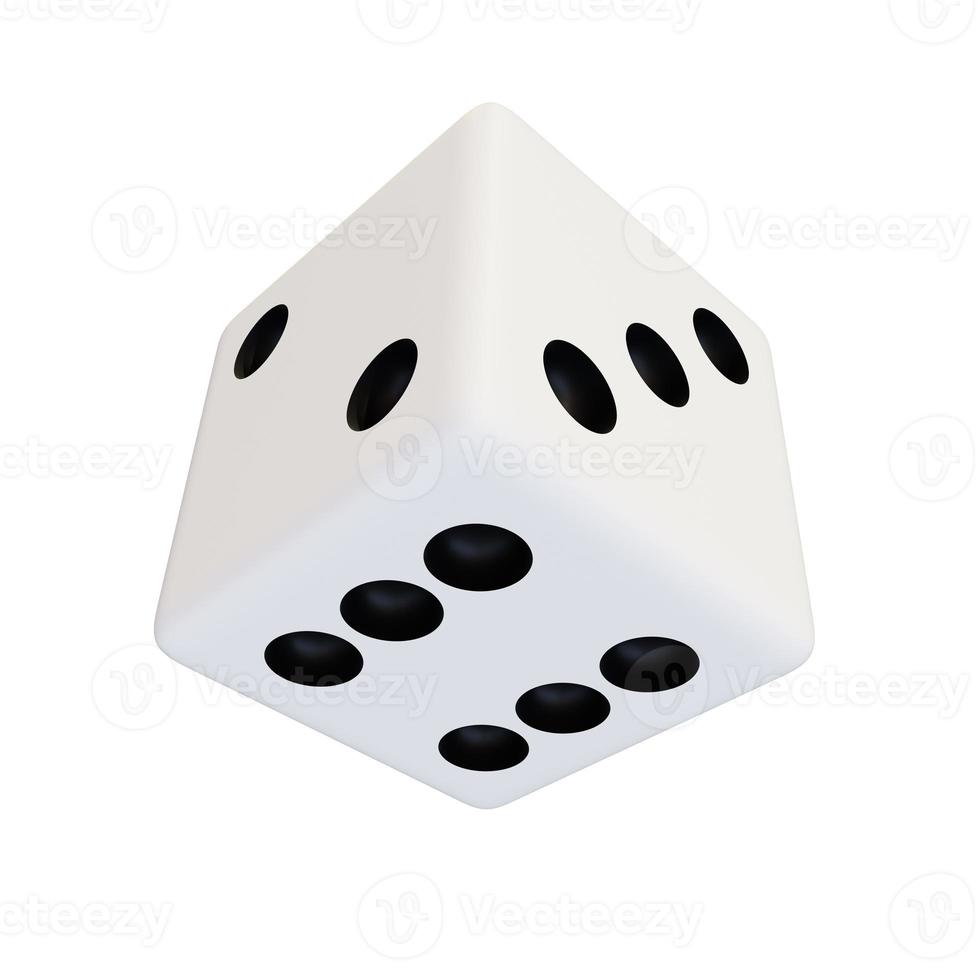 White plastic dice. White realistic game cube. photo