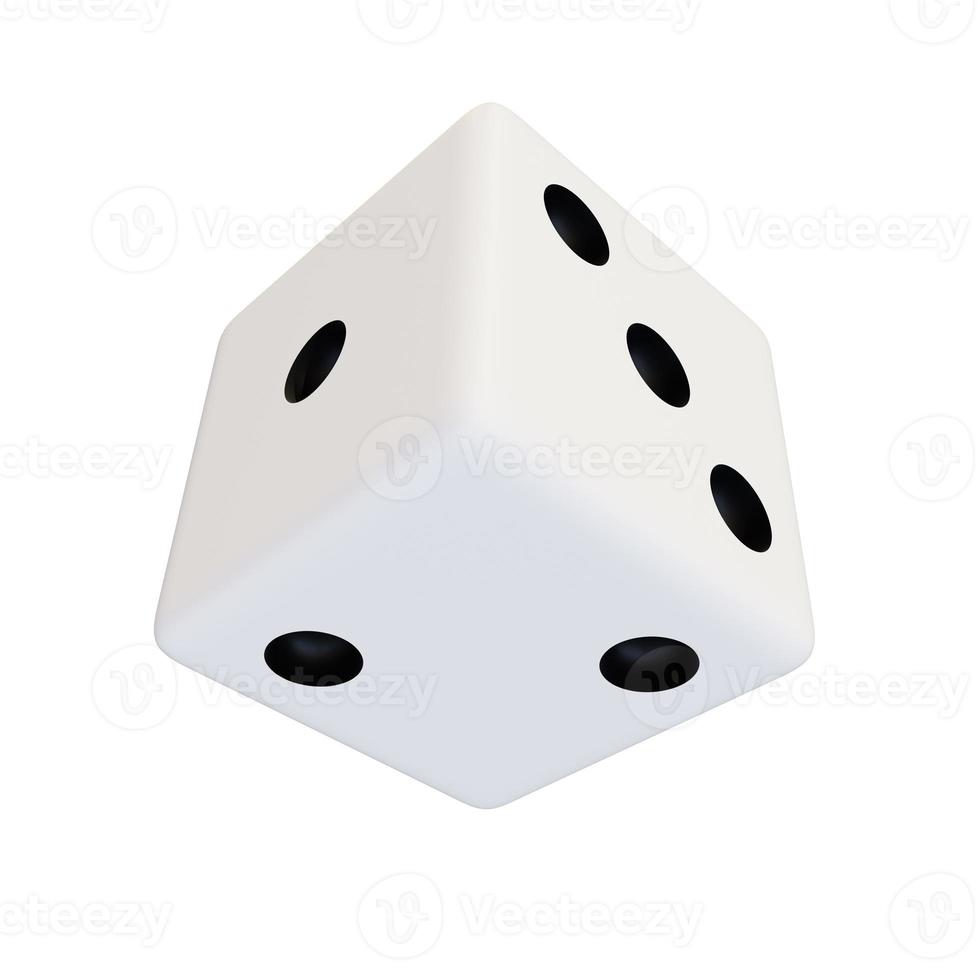 White plastic dice. White realistic game cube. photo