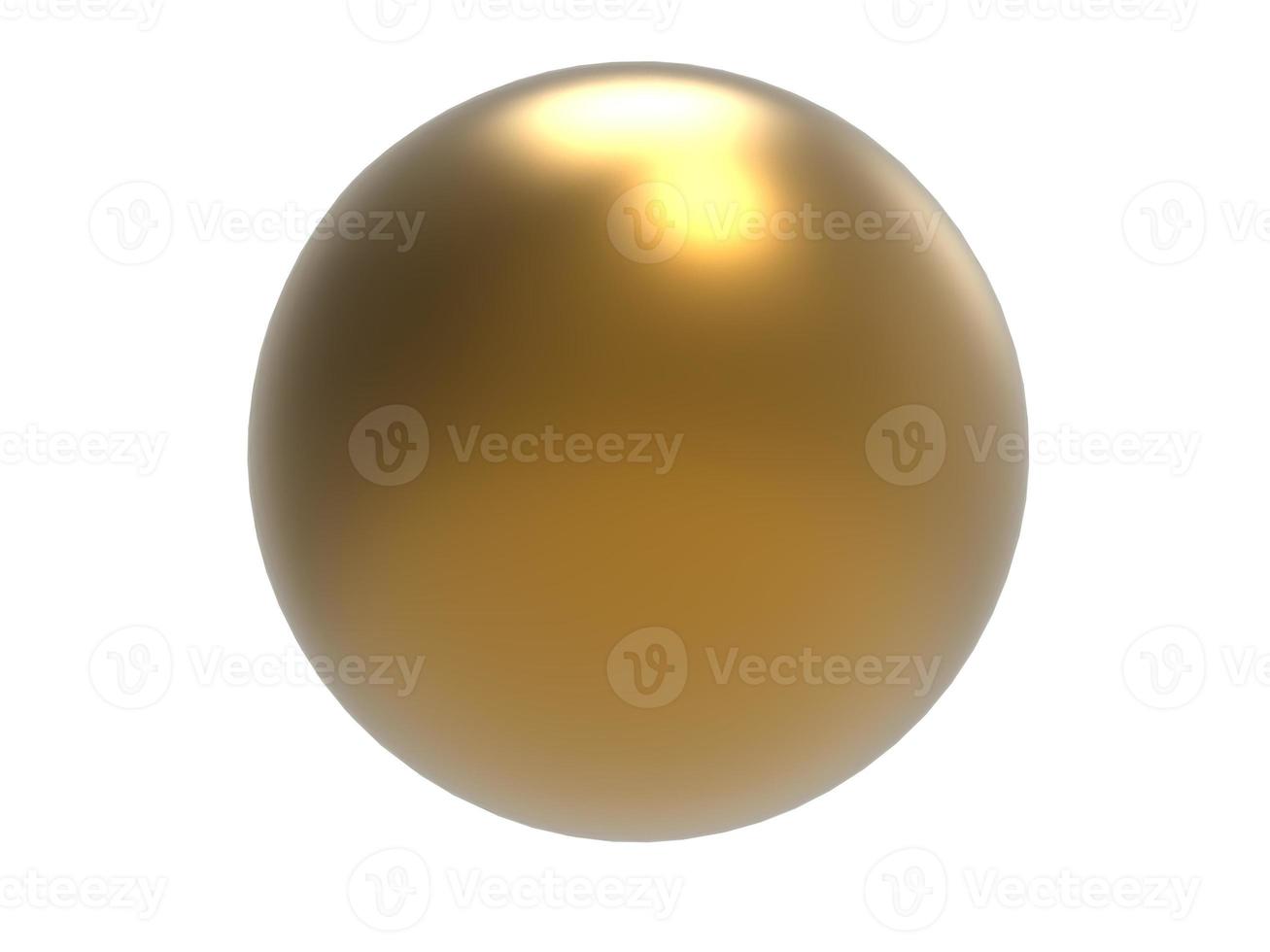 Golden sphere. Ball. 3D render. photo