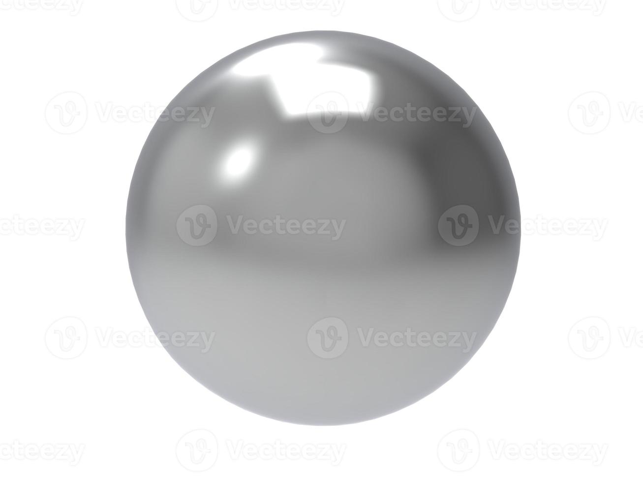 Chromed metal sphere. 3d render. photo