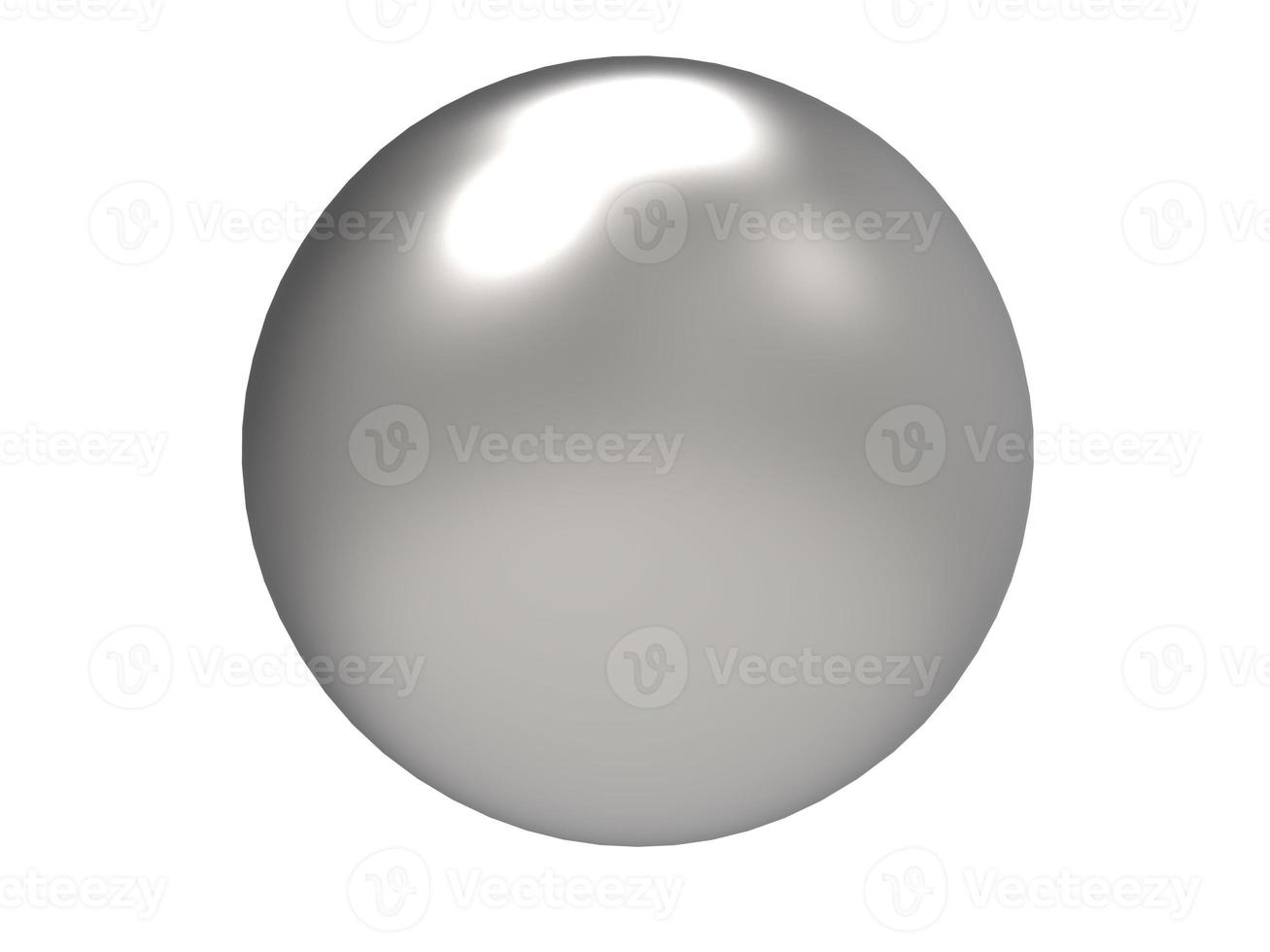 Silver glossy sphere. 3D render. photo