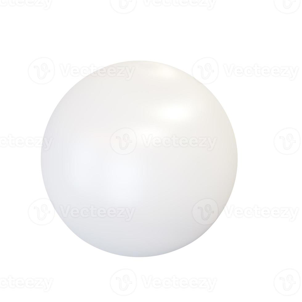 White plastic ball. 3d render. photo