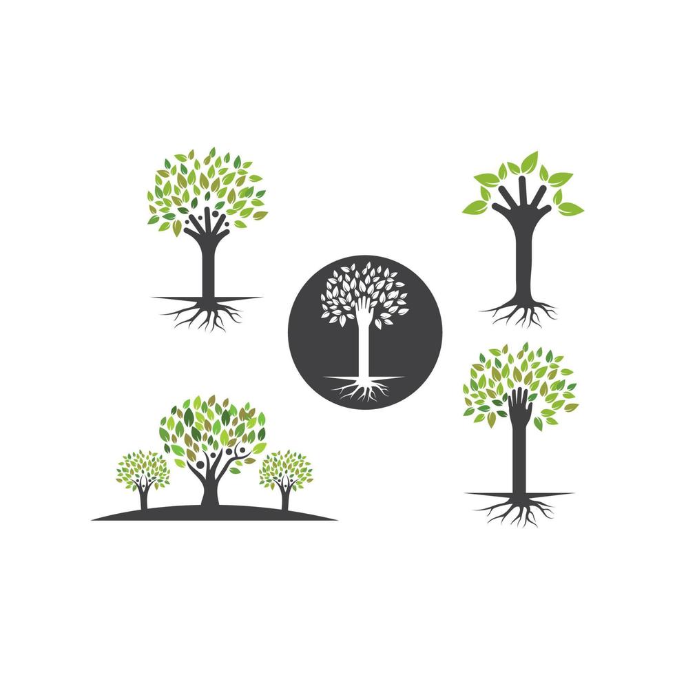 familia árbol logo modelo vector ilustración