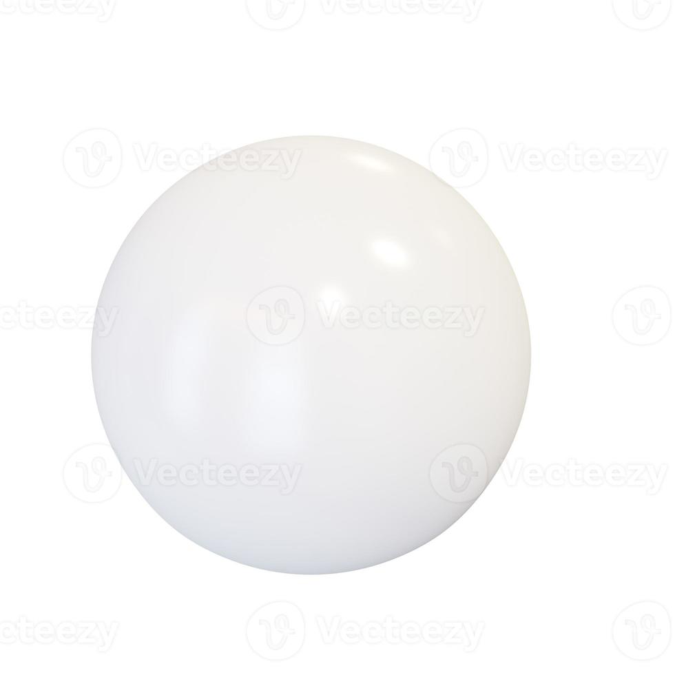 White plastic ball. 3d render. photo