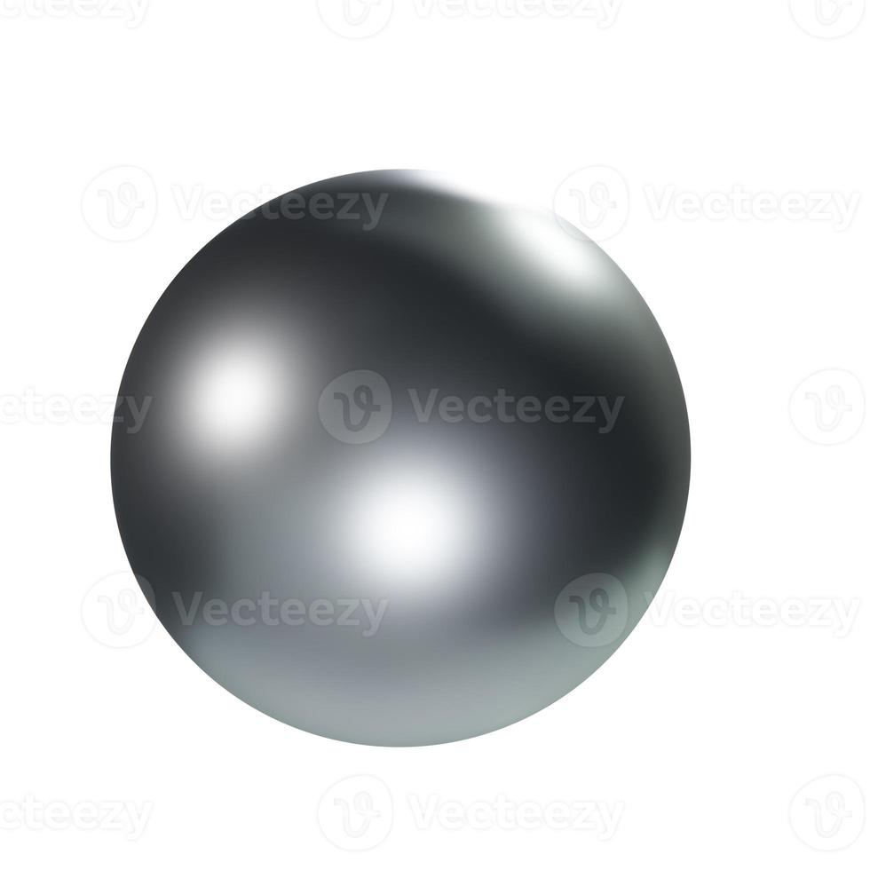 Black metal ball. 3D render. photo