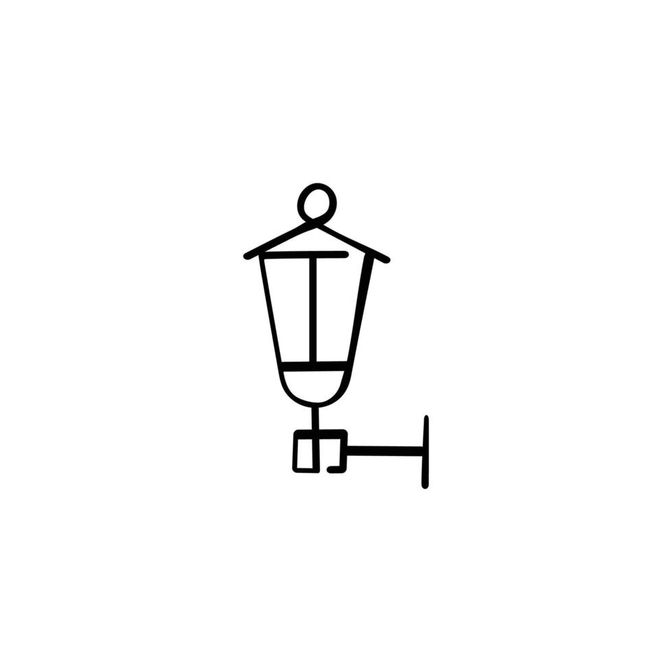 Street Light Lantern Line Style Icon Design vector