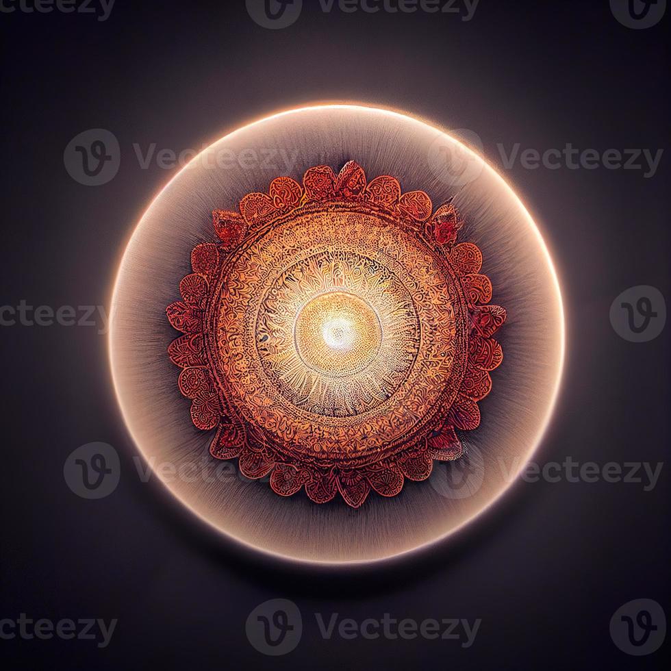 Mandala for meditation. AI render photo