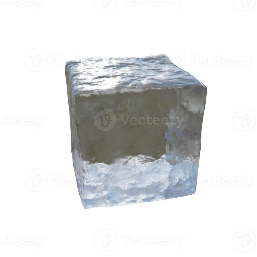 Translucent ice cube. 3d render. photo