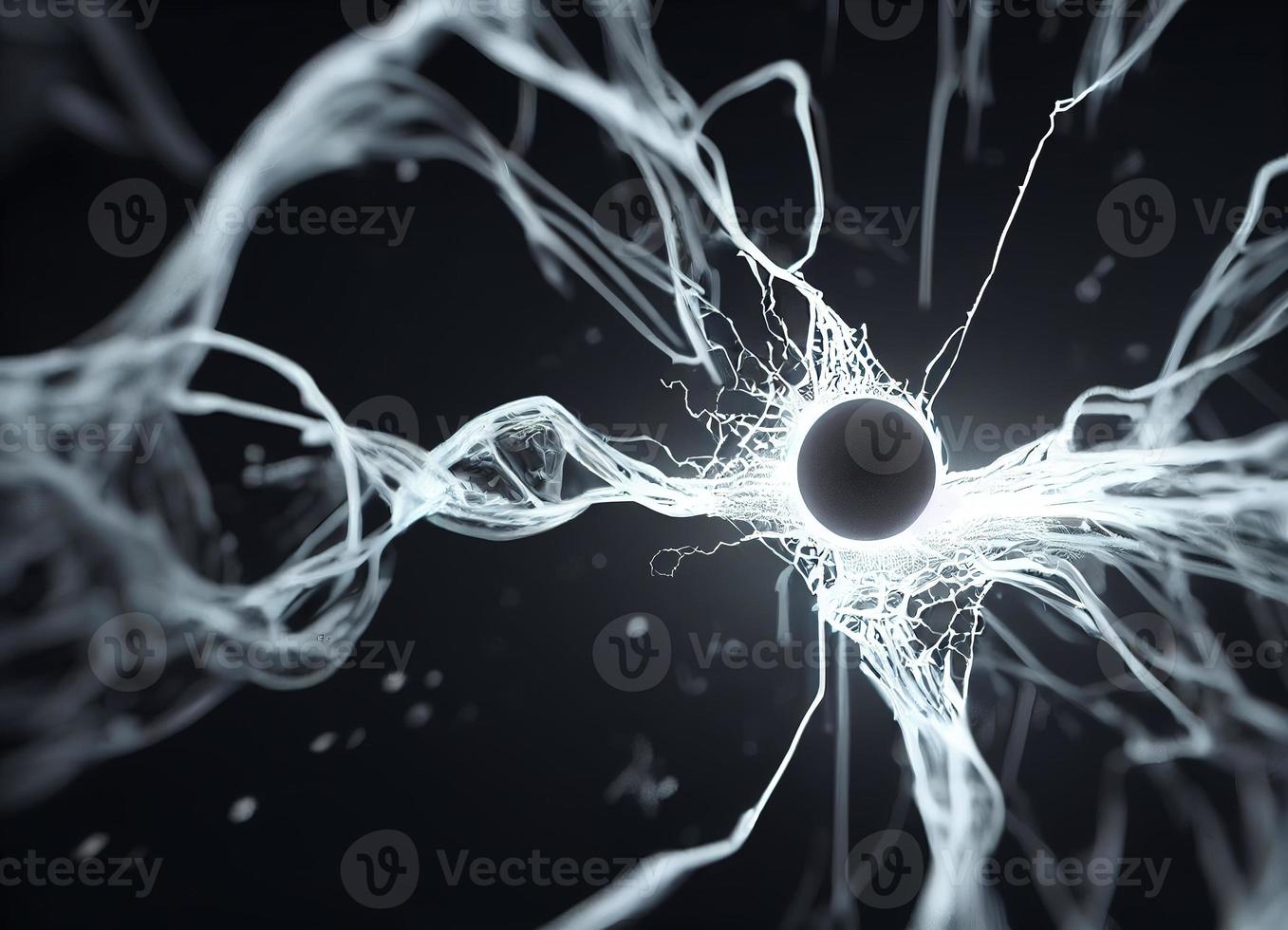 Neural network electrical background. AI render. photo