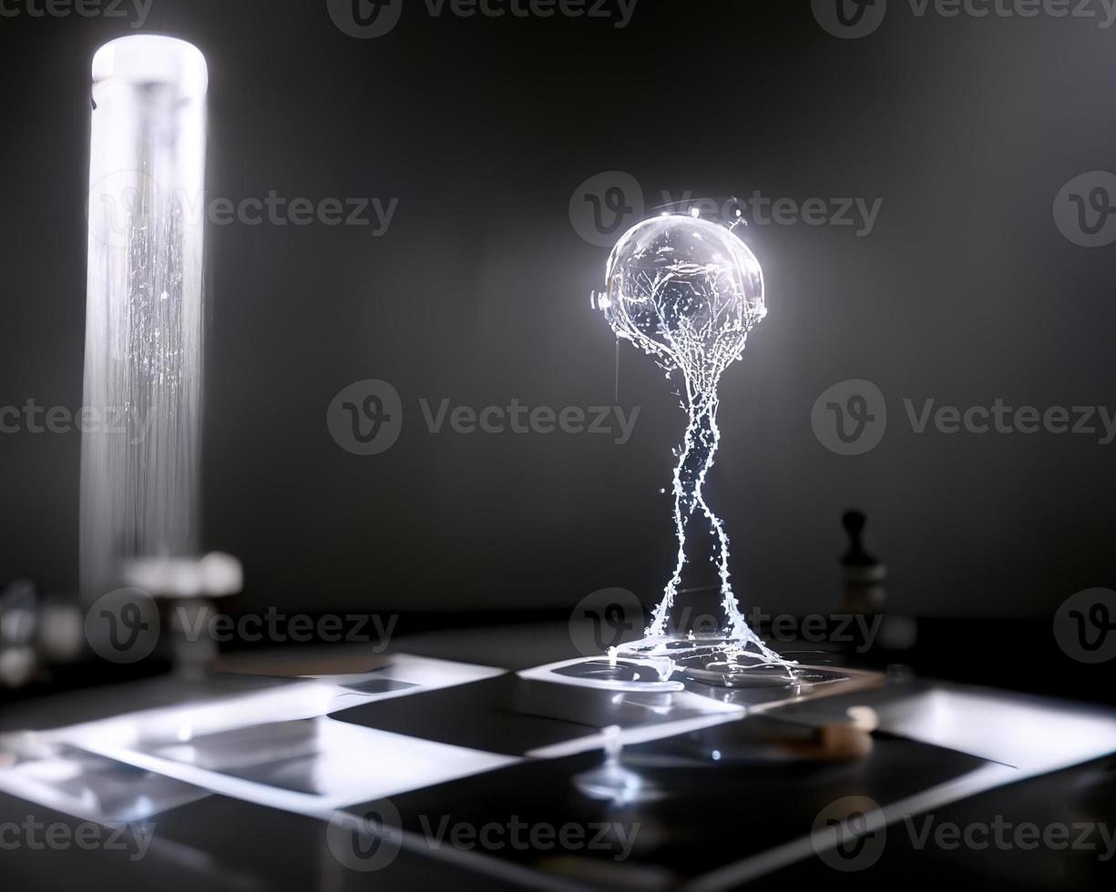 Neural network electrical background. AI render. photo