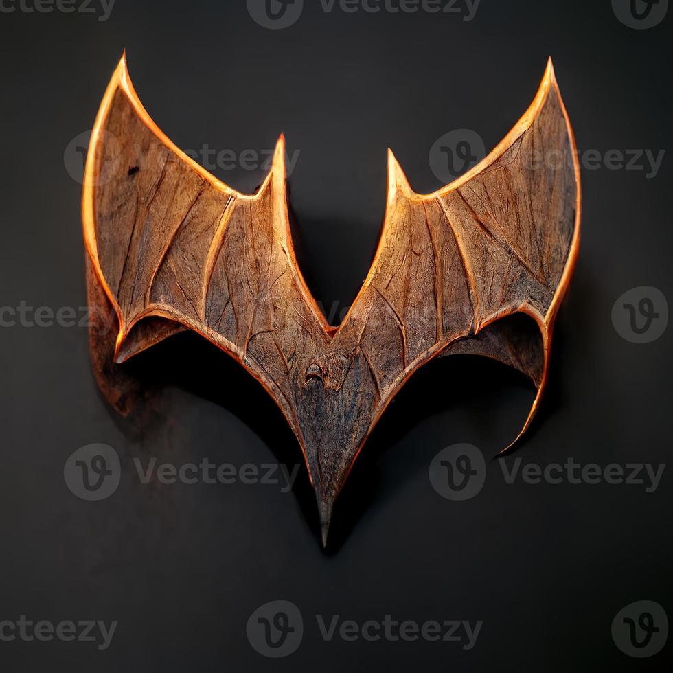 Realistic Bat logo. AI render. photo