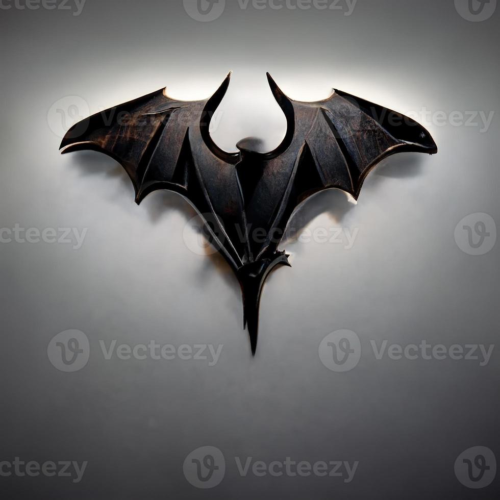 Realistic Bat logo. AI render. photo