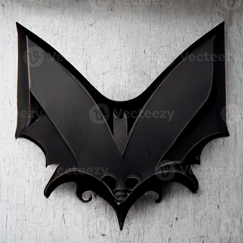 Realistic Bat logo. AI render. photo