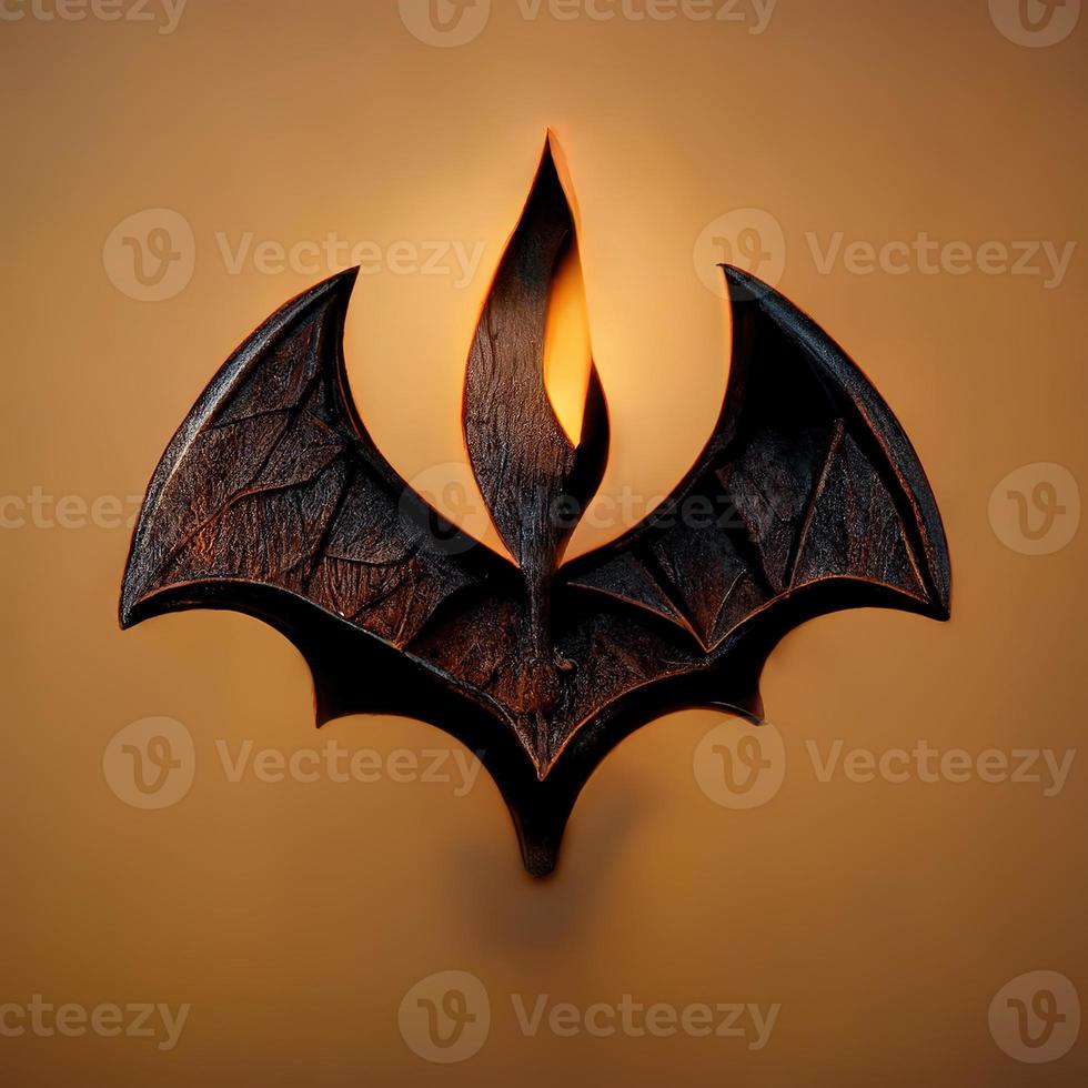 Realistic Bat logo. AI render. photo