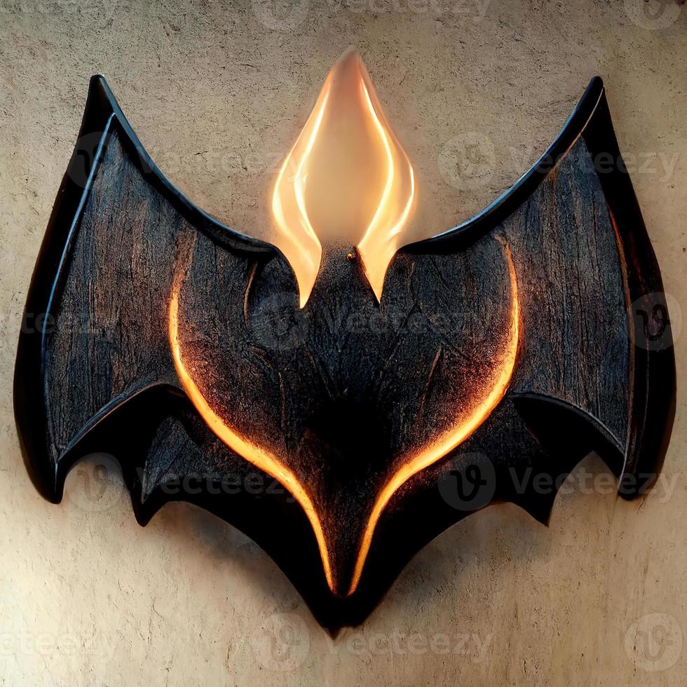 Realistic Bat logo. AI render. photo