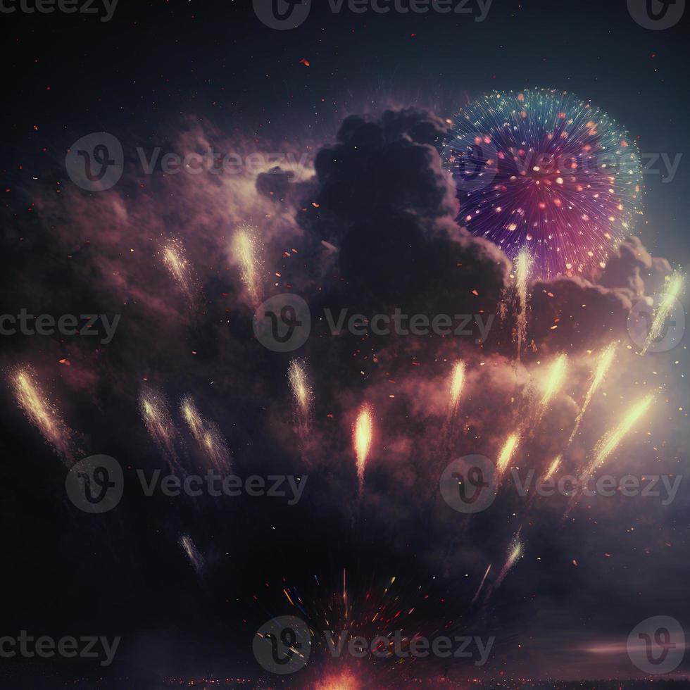 Excellent Fireworks Shot. AI render photo