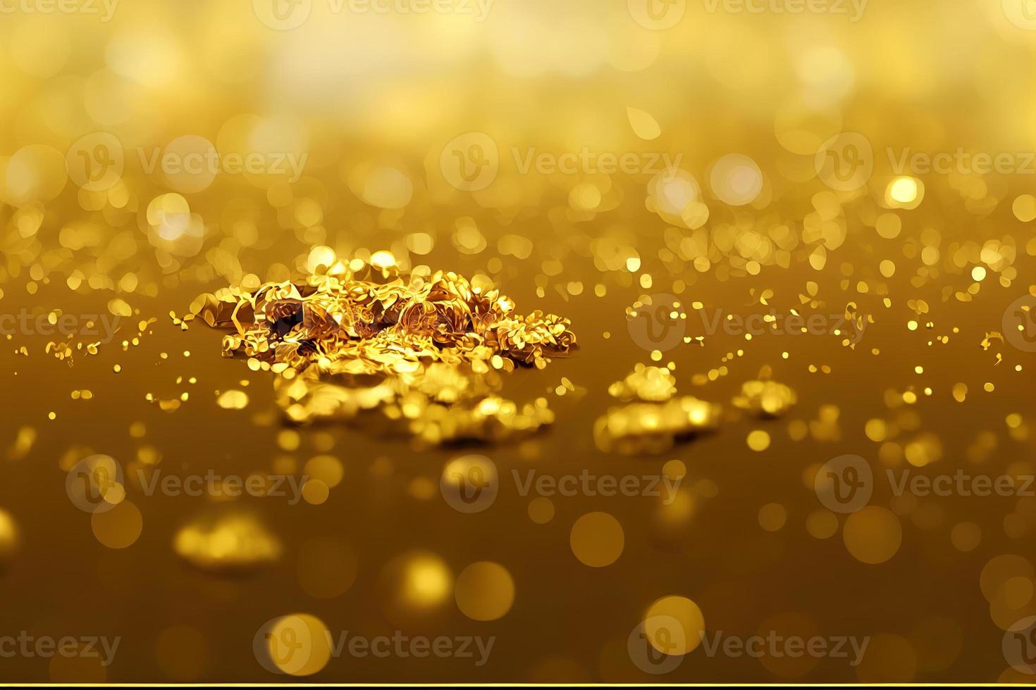 Rich gold background. AI render photo