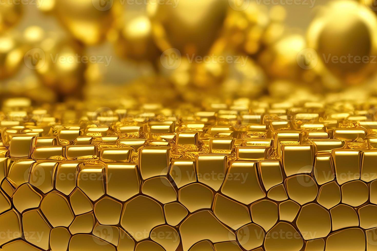 Geometric gold background. Ai render. photo