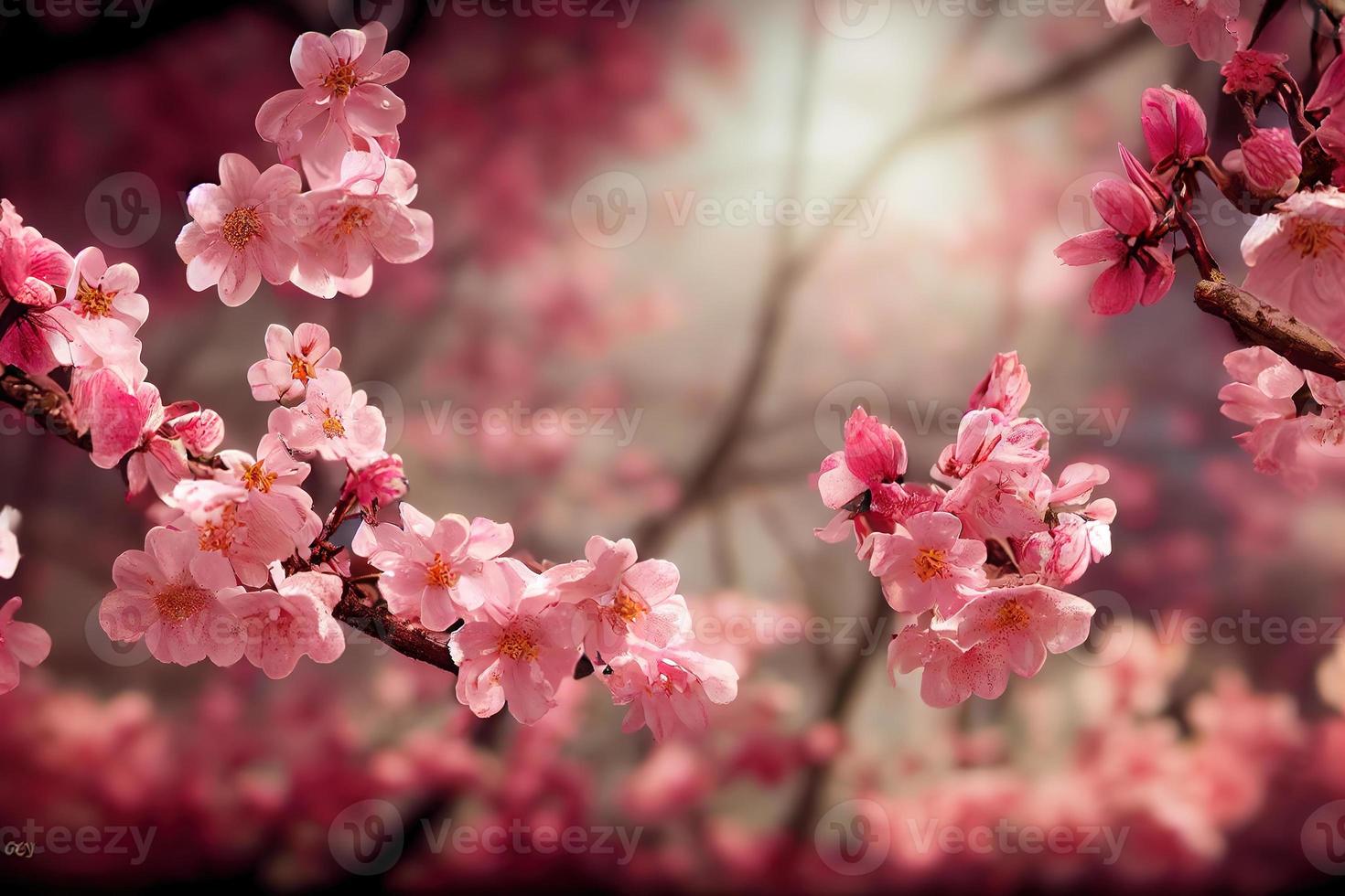 Realistic Sakura cherry, AI render. photo