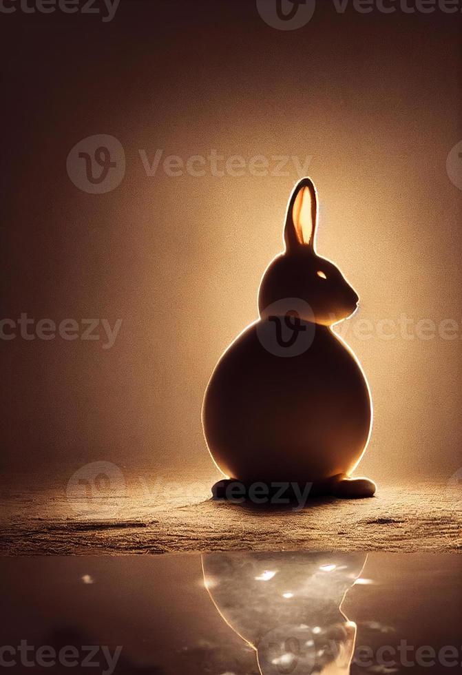 Symbol 2023. Black Rabbit. AI render. photo