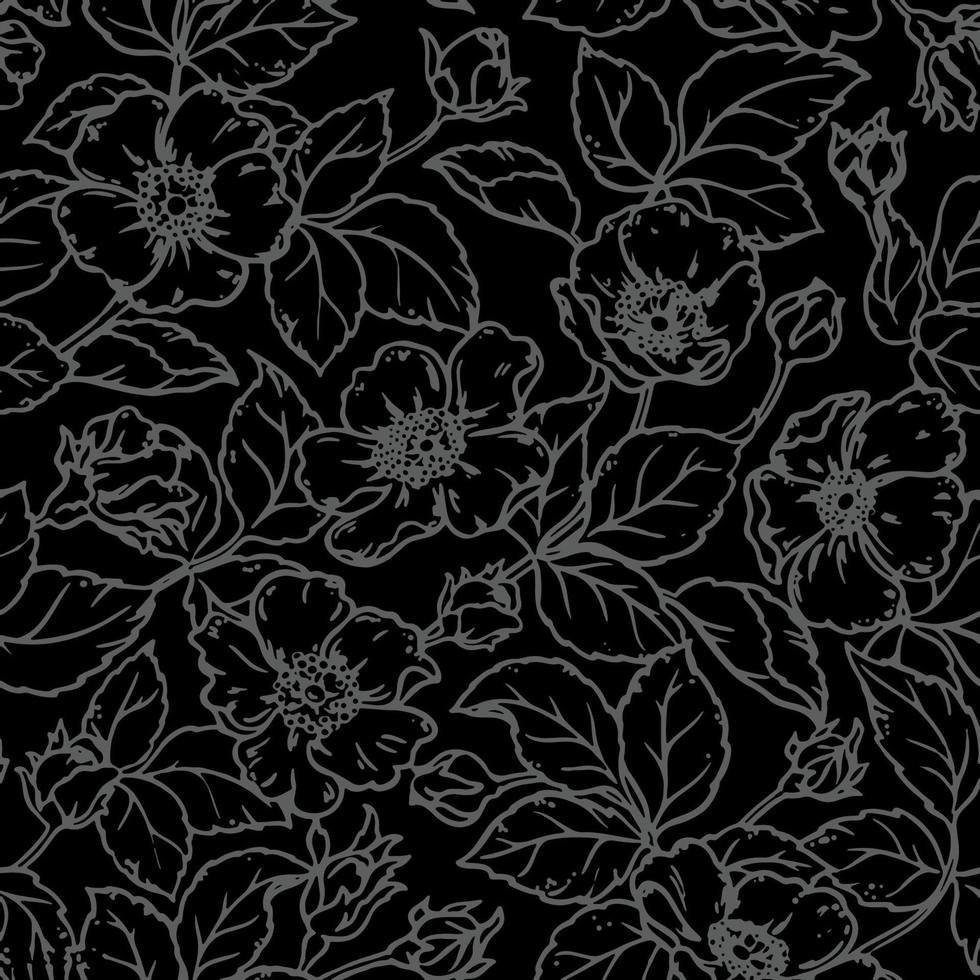 Floral seamless pattern with cosmos flower vector