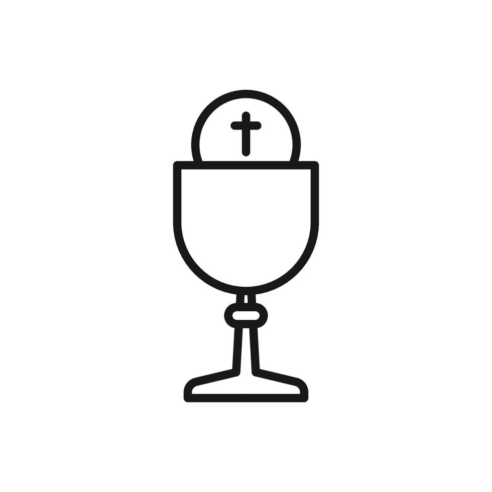 Editable Icon of Communion Wine and bread, Vector illustration isolated on white background. using for Presentation, website or mobile app