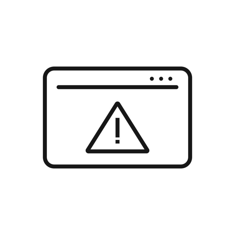 Editable Icon of Alert Browser Page, Vector illustration isolated on white background. using for Presentation, website or mobile app