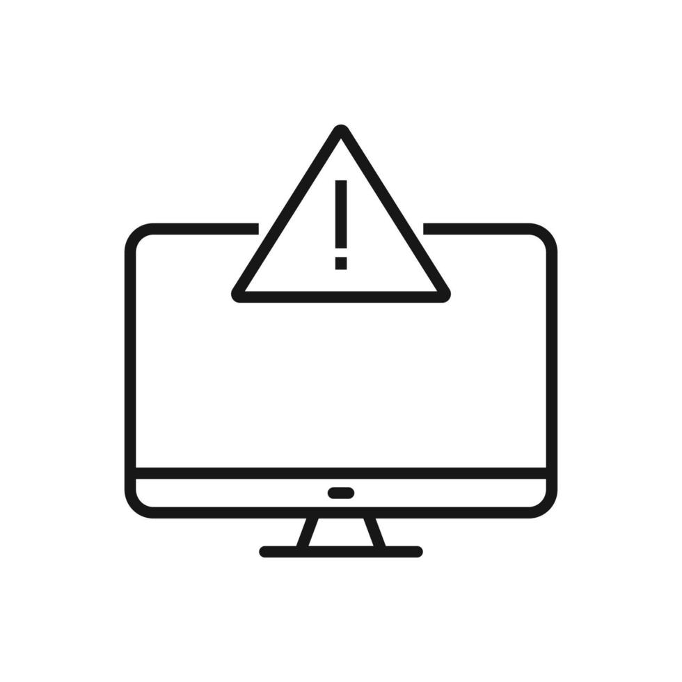 editable icono de computadora alerta mensaje, vector ilustración aislado en blanco antecedentes. utilizando para presentación, sitio web o móvil aplicación