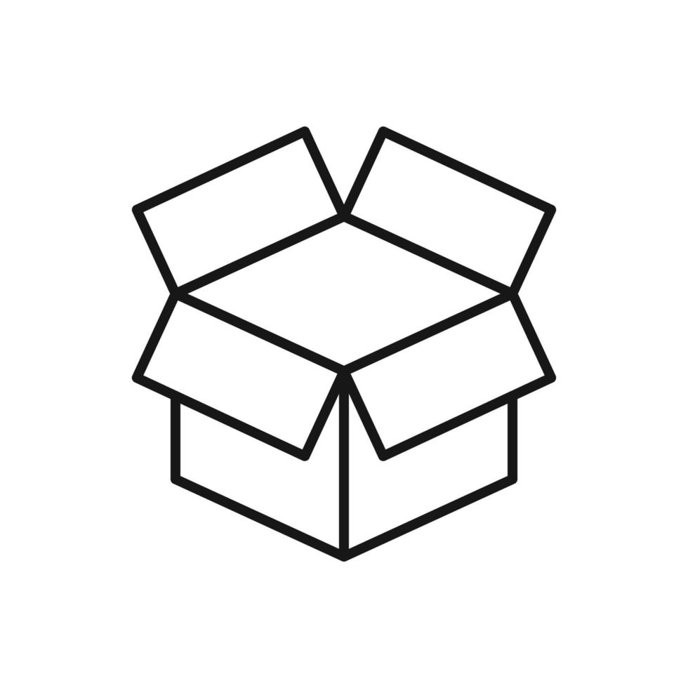 Editable Icon of Open Package Box, Vector illustration isolated on white background. using for Presentation, website or mobile app