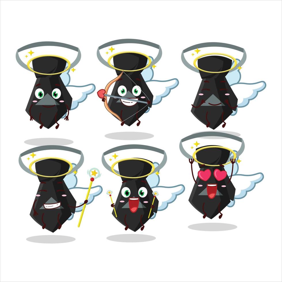 Black tie cartoon designs as a cute angel character vector