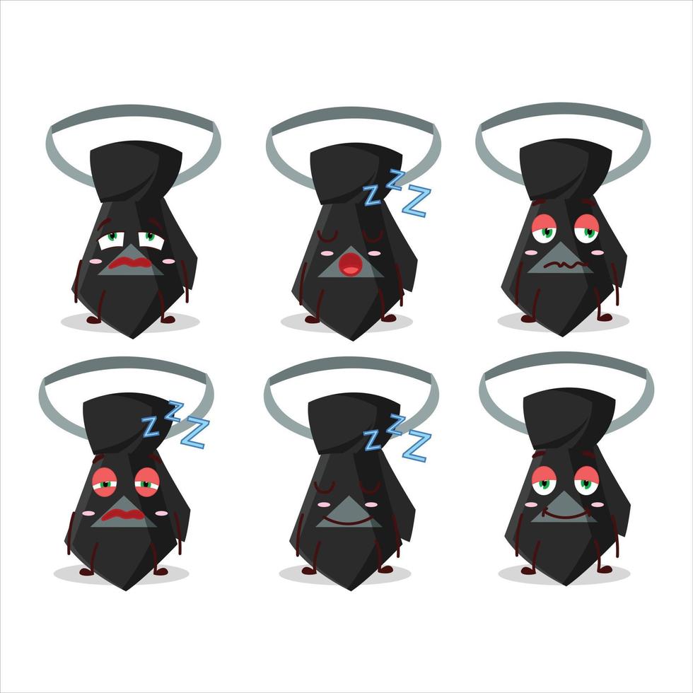 Cartoon character of black tie with sleepy expression vector