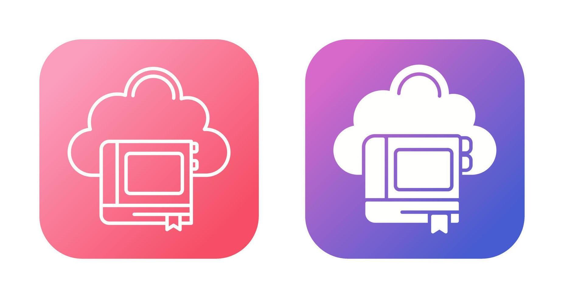 icono de vector de biblioteca de nube