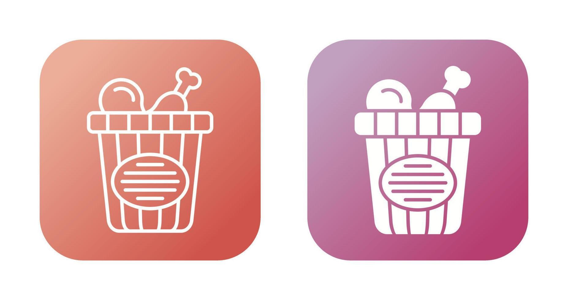 Chicken Bucket Vector Icon