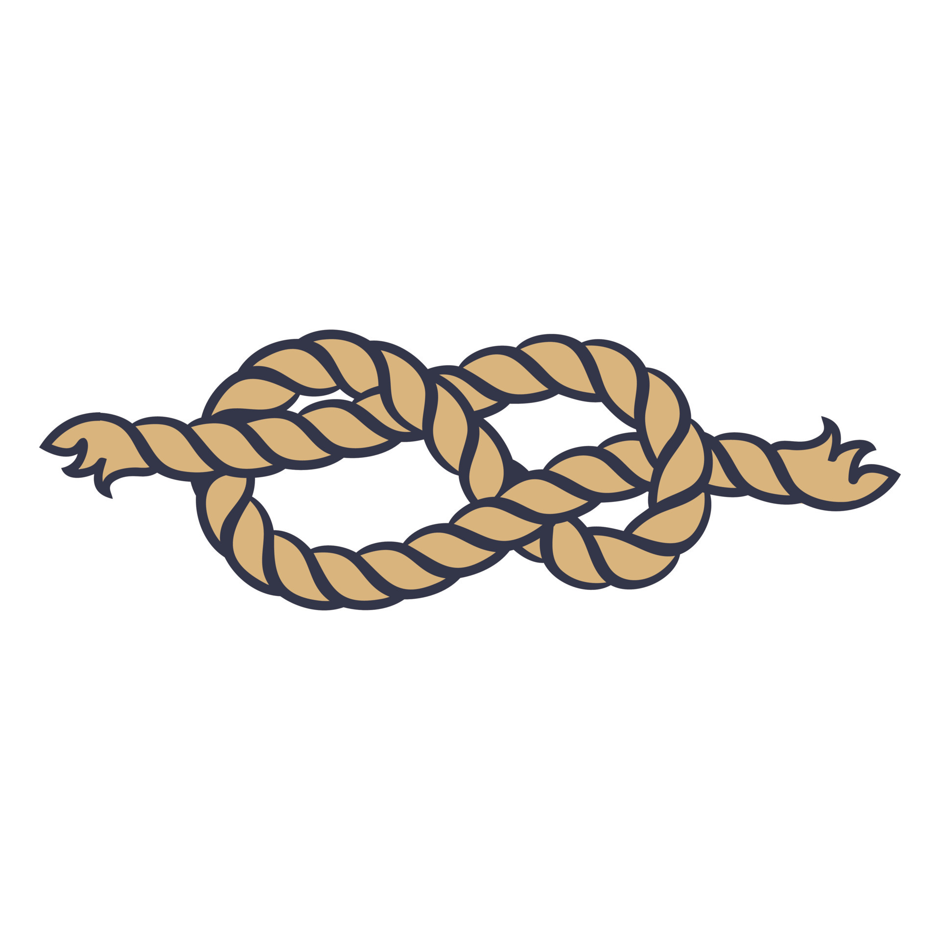 Double Common Knot Rope Color Stroke. Vector art illustration 22098615 Vector Art at Vecteezy