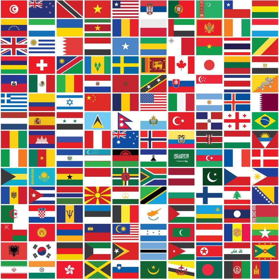 seamless background with some of world flags photo