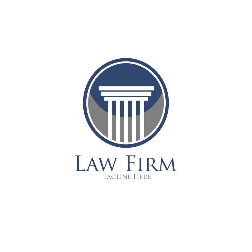 Law firm line trend logo icon vector design. Universal legal, lawyer, scales sword column idea creative premium symbol.