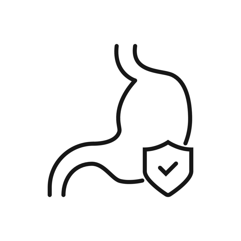 Editable Icon of Stomach Protection, Vector illustration isolated on white background. using for Presentation, website or mobile app
