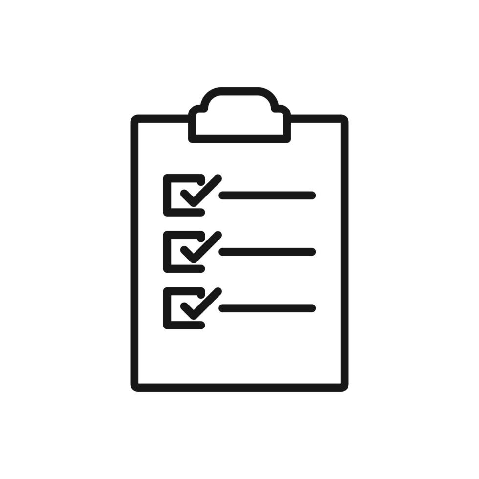 Editable Icon of Checkbox Clipboard, Vector illustration isolated on white background. using for Presentation, website or mobile app