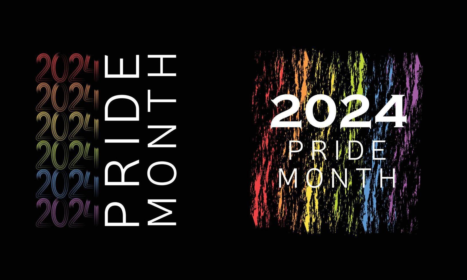 2024 pride month conception isolated on black background vector