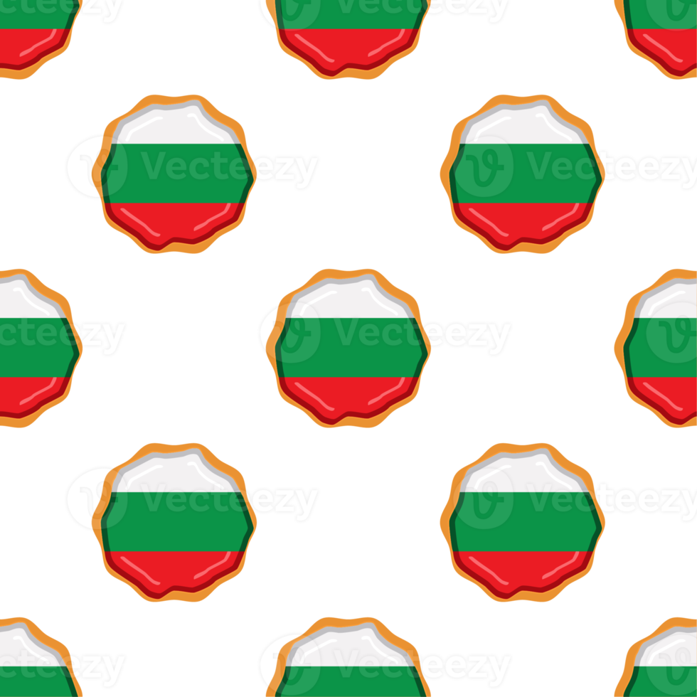 Pattern cookie with flag country Bulgaria in tasty biscuit png
