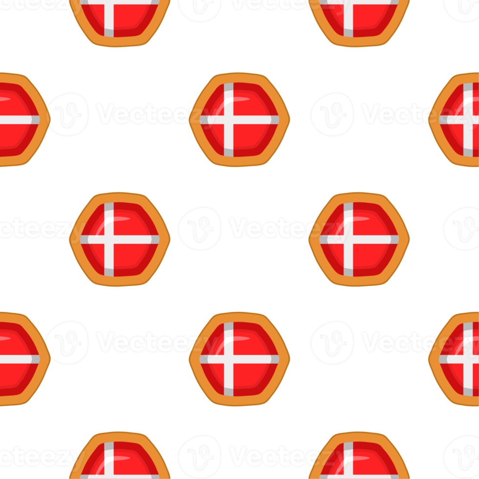 Pattern cookie with flag country Denmark in tasty biscuit png