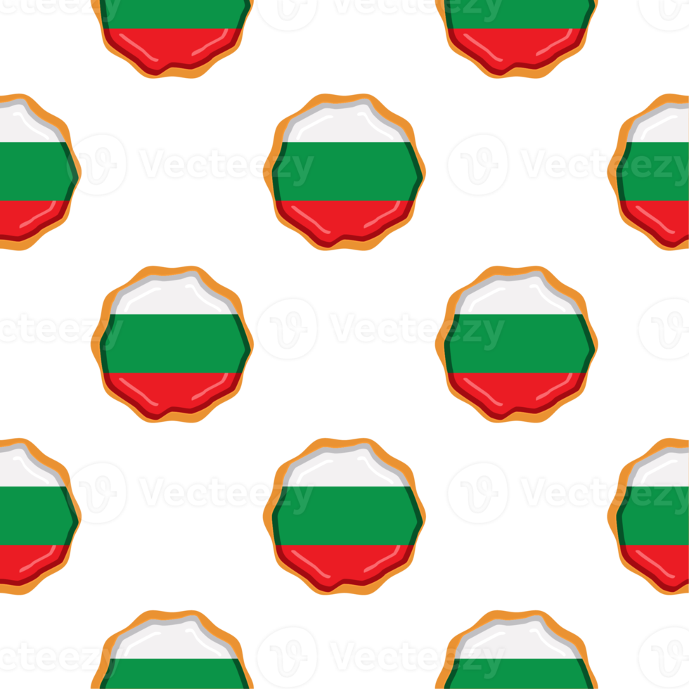 Pattern cookie with flag country Bulgaria in tasty biscuit png