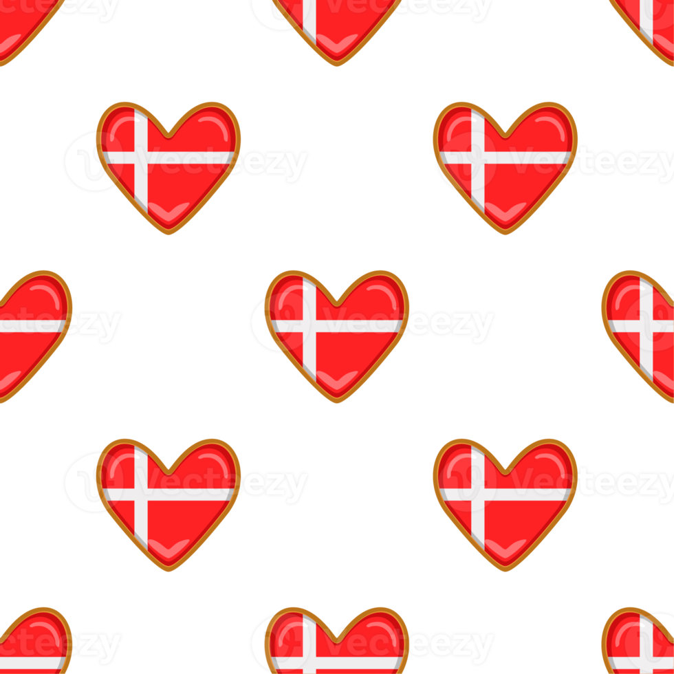 Pattern cookie with flag country Denmark in tasty biscuit png