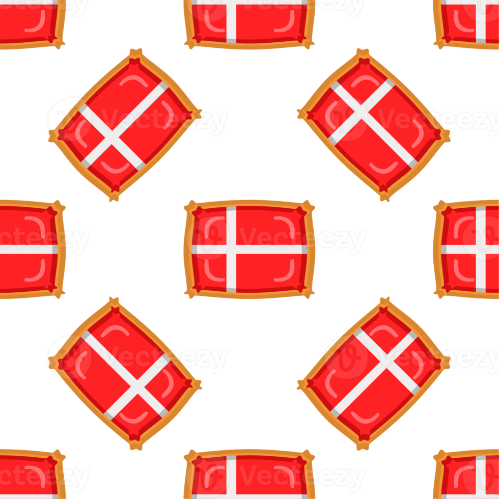 Pattern cookie with flag country Denmark in tasty biscuit png
