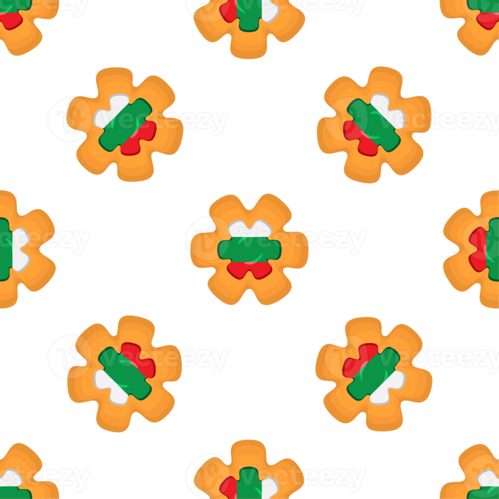 Pattern cookie with flag country Bulgaria in tasty biscuit png