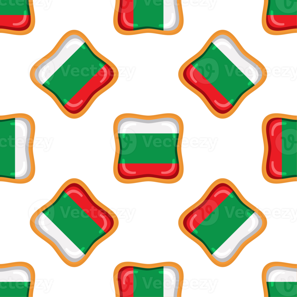 Pattern cookie with flag country Bulgaria in tasty biscuit png