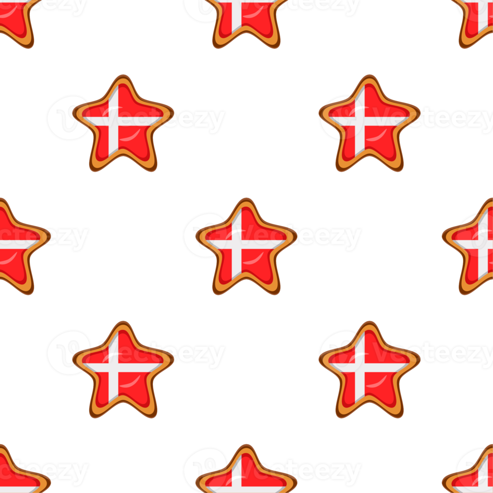 Pattern cookie with flag country Denmark in tasty biscuit png