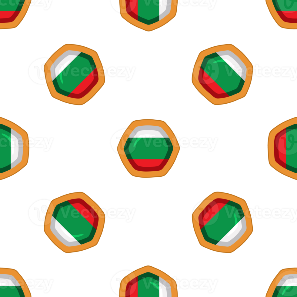 Pattern cookie with flag country Bulgaria in tasty biscuit png